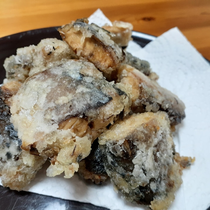 水煮缶と片栗粉だけ!鯖の竜田揚げ焼き!